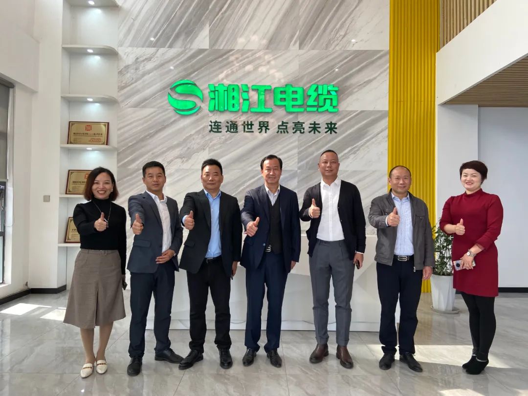 湖北省湖南商會(huì)會(huì)長羅振林一行參觀考察湘江電纜武漢廠